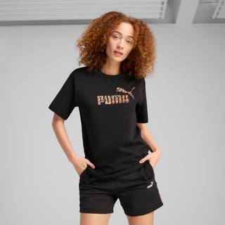 Women&#39;s Puma Essentials Graphic Animal Relaxed T-Shirt, Black, Size L, Clothing - Black - L
