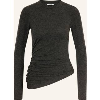 Reiss Reiss Charcoal Lucia Asymmetric Ruched Top With Wool
