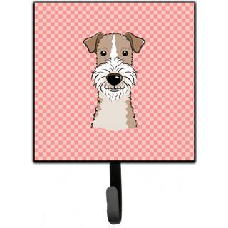 """" Caroline's Treasures BB1247SH4 Checkerboard Pink Wire Haired Fox Terrier snor eller nøgleholder lille flerfarvet """"