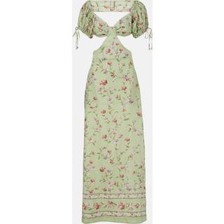 Agua by Agua Bendita Cielo Honeysuckle floral linen maxi dress - green - XS