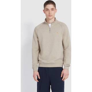 Farah Jim Quarter Zip Sweatshirt Beige