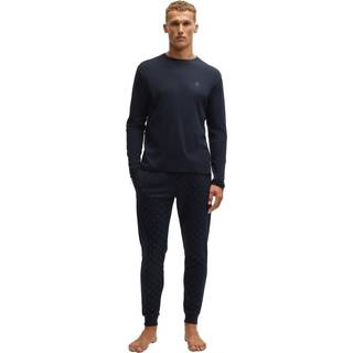 BOSS Black Herren Set blau Jersey-Baumwolle unifarben