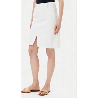 White Denim Midi Skirt