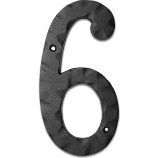 Nach House -numre til udenfor 6 tommer sort adressenumre til hus - nummer 6 - rustikke numre til udenfor med monteringshardware