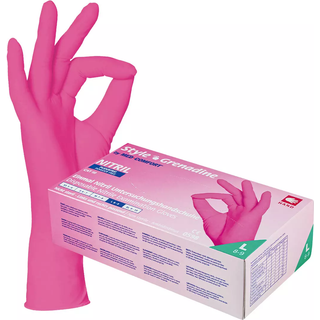 AMPri Nitrilhandske Style Med-Comfort Pink M Pudderfri 100 stk (01182-M)