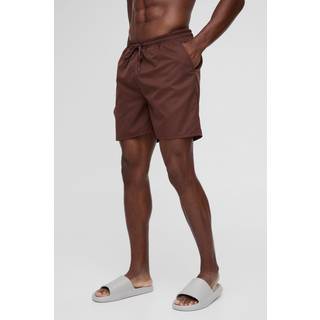 Mens Mid Length Swim Short in Chocolate