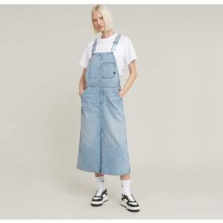 Midi Dungaree Dress - Light blue - Women