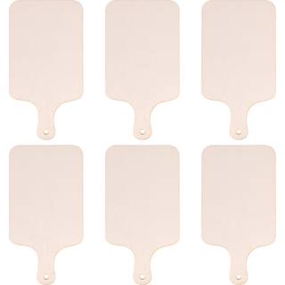 6 stk. mini juleskærebræt i træ med håndtag