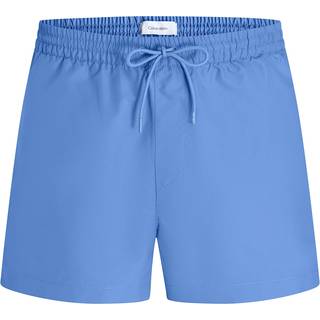 Short Drawstring Swim Shorts - Logo Tape - Blue - L