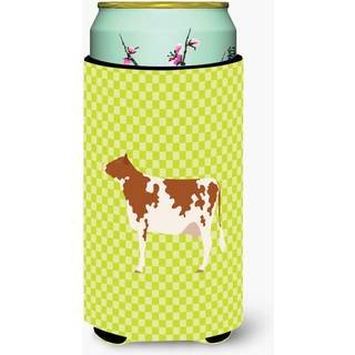 """"Caroline's Treasures Ayrshire Cow Green Dekorative Can Hugger Tall Boy Multicolor""""