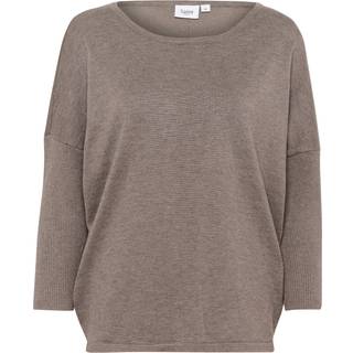 Saint Tropez MilaSZ R-Neck Pullover - Brun - Str XL - Damer