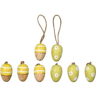 Det Gamle Apotek påskeæg træ flerfarvet 8 stk H4 cm