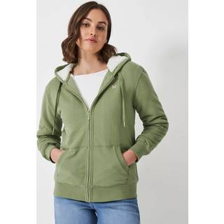 Crew Clothing Crew Clothing Green Borg 100% Cotton Zip Through Hoodie