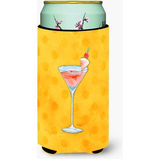 """"Carolines Treasures Summer Martini Yellow Polkadot Beverage Insulator Hugger Tall Multicolor""""