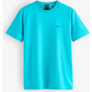 Regular fit T-shirt i bomuld med stræk og logo i kontrastfarve