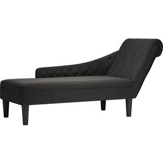 Chaiselong Med Pude Og Højre Armlæn Stof - Sort