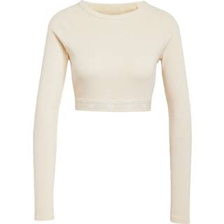 Ribbed Long Sleeve croptop - Cream White - XL