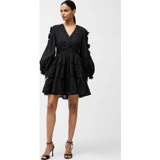 French Connection French Connection Black Aubrey 3D Lace Trim Mini Dress