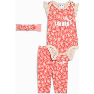 Puma Minicats Essentials Animal Newborn 3-Piece Set Toddler, Red, Size 1-2M, Clothing - Peach Frost - 1-2M