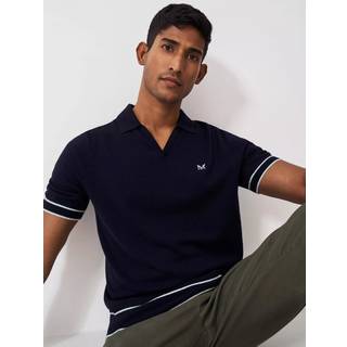 Crew Clothing Crew Clothing Company Blue Johnny Collar Polo Shirt