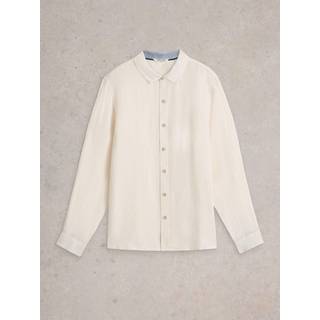 White Stuff White Stuff White Keswick Long Sleeve 100% Linen Shirt