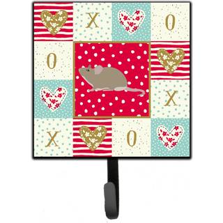 """" Caroline's Treasures Gray Domestic Mouse Love Leash eller Key Holder Hooks Multicolor """"