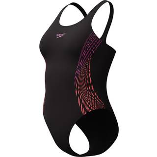 Women's Placement Muscleback Swimsuit Black/Pink - Purple