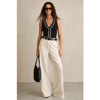 Reiss Reiss Ivory Heather Palazzo Tailored Trousers