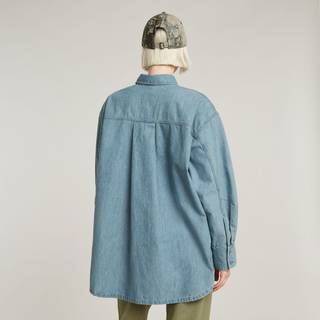 Long Pocket Maxi Shirt - Light blue - Women