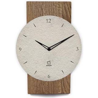 Natuhr 18NU1-10-3 Funk-Wanduhr Großglockner Massivholz Eiche Sandstein
