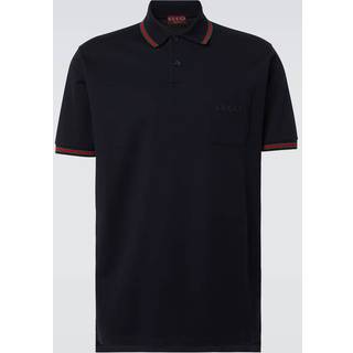 Gucci Double G cotton-blend piquÃ© polo shirt - blue - EU 50