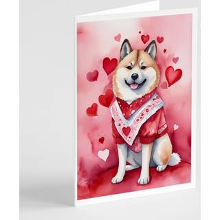 Carolines Treasures DAC5256GCA7P AKITA My Valentine Greating Cards Pack med 8 tomma kort med kuvert nyckfull A7 Storlek 5x7 Blank Not Cards