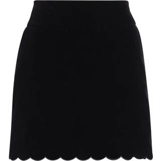 ChloÃ© Scalloped cotton velvet miniskirt - black - XXS