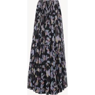 ChloÃ© Floral pleated silk maxi skirt - black - L