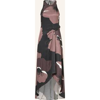 Reiss Reiss Brown Michalie Satin Floral Tuck Midi Dress
