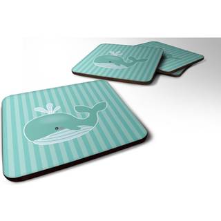 """" Caroline's Treasures Whale Foam Coaster Set på 4 3,5 multicolor """"