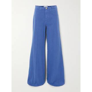 ChloÃ© Mid-rise cotton canvas flared pants - blue - XL
