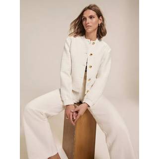 Mint Velvet Mint Velvet White Boucle Bomber Jacket