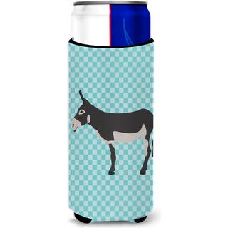 """"Carolines Treasures American Mammoth Jack Donkey Blue Check Dekorative Can Hugger Slim Multicolor""""