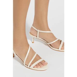 Dune London Dune London Cream Movement Asymmetric Kitten Heels