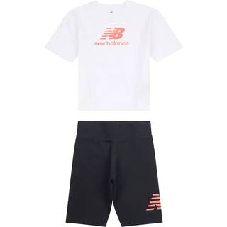 New Balance New Balance Kids Stacked Logo 100% Bomulds T-shirt & Cykelshorts Sæt