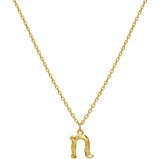 Maanesten Halskæde - N Alphabet - Gold Colour