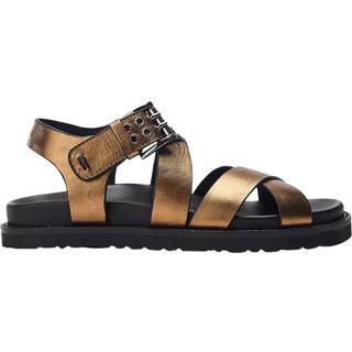 Moda in Pelle Sh Liner Dobbelt Krydsrem Læderfodseng Sorte SandalerEU 38 (UK 5)