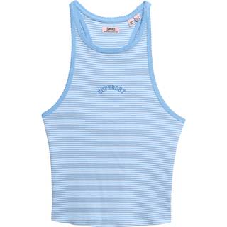 Superdry Superdry Blue Essential Logo Striped Racer 100% Cotton Vest Top