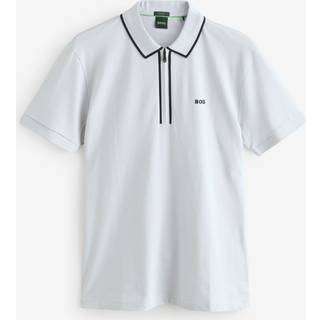 Poloshirt i bomuld med stræk og kontrastfulde striber