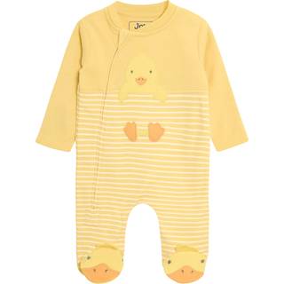 Jojo Maman Bébé JoJo Maman Bébé Yellow Cotton Footed Appliqué Zip 100% Cotton Sleepsuit