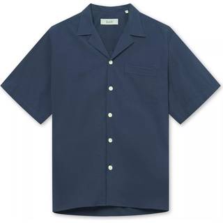 Forét Hush Short Sleeve Seersucker Shirt Navy