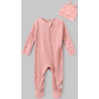 Angel & Rocket Angel & Rocket Pink Remy 100% Cotton Babygrow with Hat Set