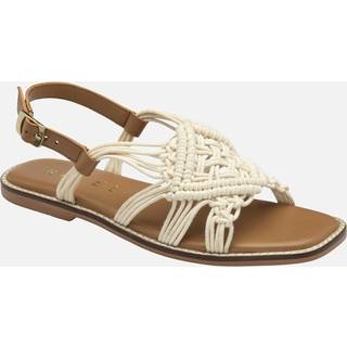 Ravel Ravel Cream Textile Weave Flat Sandals