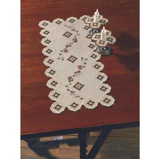 Broderikit Hardanger i beige 29 x 65 cm Broderisæt i elegant beige farve Indeholder detaljeret mønster Mål: 29x67 cm Velegnet til alle niveauer Baseret på inspirerende design.